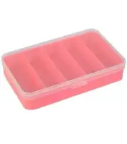 1- Storage Box Clear Top Pink Bottom 3.75"L x 3.5"W x 1.25"H Container New