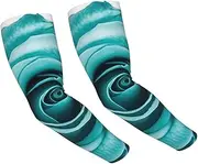 [FHEDVBN] Turquoise Rose Arm Sleeves Compression Arm Covers for Men Women Outdoor Sun Sleeves Cooling Sports Sleeve, Black