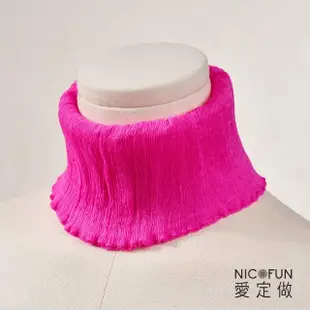 【NicoFun 愛定做】100%Silk真絲 流行色彩百搭圍脖(100%桑蠶絲 領巾 圍巾 圍脖 髮帶 皺褶絲巾)