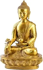 Buddha Statue Outdoor, Copper Buddha Statue Meditating Buddha Sculpture Statues Decoration for Home Decor Zen Garden Decor(20cm/7.87inch)