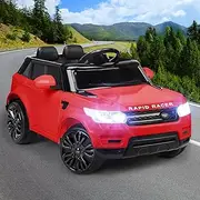 ALFORDSON Kids Ride On Car Dual Motor, Remote Control Car 12V Eletric with Music Player, LED Headlight Tail Lights, Ride-on Car Design Vehicle SUV Toy, Red Colour