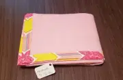 SALE! Handmade Pink 28x33in Fleece BabyGirls Light Blanket W/Pink Lemonade Trim