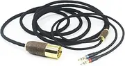 NewFantasia 10ft 4-pin XLR Balanced Cable 6N OCC Copper Silver Plated Cord Walnut Wood Shell Compatible with Hifiman Ananda, Sundara, Arya, HE400SE, HE4XX, HE-400i Headphone (2 x 3.5mm Version)