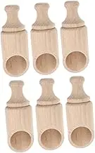 STOBAZA 6pcs Wooden Tea Spoons Set Mini Measuring Spoons Salt for Cooking Milk Powder