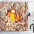Clown Fish Swimming Tentacles Pacific Bali Marine Wildlife Shower Curtain Set