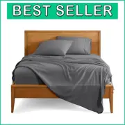 4-Piece King Bedding Sheet Set - 1800 Thread Count Microfiber, Easy Care Grey