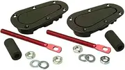 [AUTO-STYLE] GS T1202000 Universal Racing Plus Flush Bonnet Hooks/Pins, Black/Red Aluminum Pins