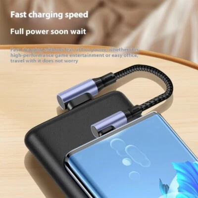 Compact USB to Type C Fast Charging Cable Short Braided Cord 0.15m 0.30m Long