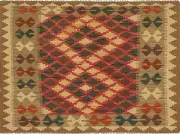 Vintage Hand Woven Kilim Rug 3'1" x 5'0" Traditional Wool Carpet