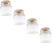 CAXUSD 4Pcs Mini Bottle Decorative Candy Jars for Dollhouse Model for Mini House Decor Photography Props for Crafting and Giving