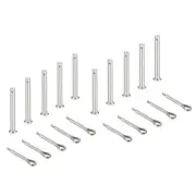 10Pcs M5x50mm Clevis Pins, Single Hole Flat Head Hitch with Cotter Pins, Silver