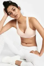 Berlei YYPU Electrify Contour Crop U/wire High Impact Bra Nude Glow Size 10A,10B