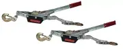 Set of 4 - 3 Ton Winches Come Along 2 Hooks Dual Ratchet Gear HD Over 6000 Lbs