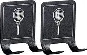 Wall Mounted Racket Rack | 2X Badminton Racket Rack - Paddle Storage Organization, Metal Dangling Wall Hook for Badminton, Tennis Paddle