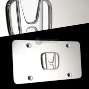 3D HONDA Front Mirror Stainless Steel License Plate Frame CIVIC ACCORD w/ Caps