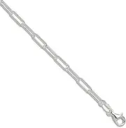[JewelryWeb] 925 Sterling Silver Polished 3mm Elongated Cable Chain Bracelet 18 Centimeters Link-Bracelet for Women and Men