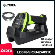 Zebra LI3678-SR3U4210S1C Wireless Handheld 1D Barcode Scanner w/ Cradle & Cable