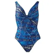 MIRACLESUIT RING TOSS BLUE MIRACLE SWIM SUIT 16 18 SWIMMING POOL BATHING COSTUME