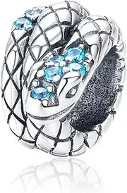 [DOYIS] Snake Charms for Pandora Bracelets,925 Sterling Silver Zirconia Charm Bead for Woman Girl