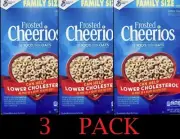 3x FAMILY SIZE FROSTED CHEERIOS Gluten Free Whole Grain Oats Cereal 18.4 oz 3 PK