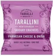Tarallini Mediterranean Savoury Crackers Parmesan Cheese & Onion 30g