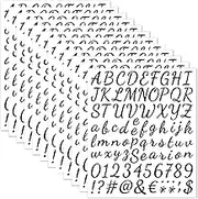 ZAYALI 12 Sheet 1000 Pcs Black Self Adhesive Vinyl Letters Numbers Kit，Letters Stickers Alphabet DIY Number Letter Decals Script Pantry Labels for Signs, Door, Window, Car, 1 Inch, Black