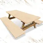 3 Pieces Vinyl Picnic Table and Bench Fitted Tablecloth Cover 72" x 30"