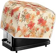 Daulesho Hibiscus Flower 2|4 Slice Toaster Cover, Red Tropical Flowers Microwave Toaster Oven Cover, Countryside Style Dustproof And Fingerprint Protection Home Decor -M