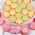 8PCS 3D Flower Cookies Cutters Rose Biscuit Embosser Cookie Cut Mold Kitchen