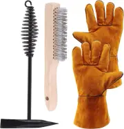 10'' Welding Chipping Hammer with Coil Spring Handle and Wire Brush with a Pair