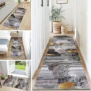 Grey Hallway Runner Rug - 1m 150cm 2m 250cm 3m 350cm 4m 5m 6m Non Slip Washable Hall Runner for Kitchen Hall Stairs Corridor Entryway, Very Long Narrow Rugs (Size : 2.6ft×14.8ft/80×450cm)