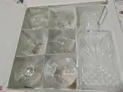 New 7 piece Whisky Set decanter + 6 Tumblers 9.5 Oz SELECTA Bormioli Glass(3AM5)