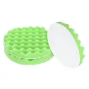 3pcs Buffing Sponge Pads 7" Polishing Wheel Waffle Finishing Grip Pad, Green