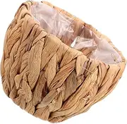 ULTECHNOVO Straw Woven Plant Basket with Liner Hand Woven Storage Container for Indoor Plants Decorative Wicker Planter for Balcony Sturdy Design