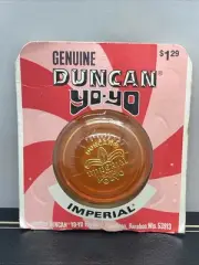 Rare Vintage 1970’s Genuine Duncan Yo Yo Imperial On The Card /Clear Orange Rare