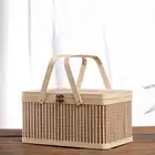 Chinese Style Bamboo Basket Natural Bread Storage Basket New Year