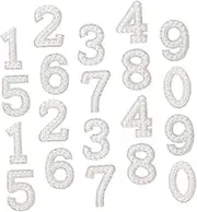 MOKKHNB 20pcs Iron Rhinestone Pearl Number Patches for Clothing Shoes Bags Durable Nonwoven Easy Application Stylish DIY Embellishments Sparkle Shine