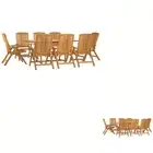 Garden Dining Set Wood 150/180 cm Table Length 5/7/9 Piece Round/Square vidaXL