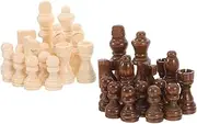 Kisangel Wooden International Chess Pieces Set Lightweight Non Odor Replacement for Chess Board Natural Burr Craftsmanship for Playing and Teaching