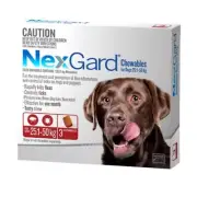 NexGard for Large Dogs 25-50kg Red Flea & Tick Treatment Tasty Chew 3 pack
