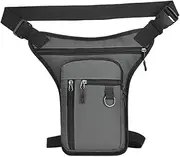 Motor Handlebar Bag Waterproof Nylon Men Drop Leg Bag Pack Motorcycle Riding Casual Shoulder Cross Body Thigh Male Hip Belt Waist Bags Motorbike Travel Bag(E)