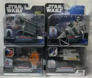 Star Wars Micro Galaxy Squadron Lot - TIE Advanced, B-Wing, T-70 X-Wing, Phantom