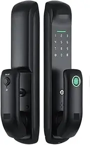Smart Lock, Electronic Fingerprint Biometric Frosted Panel Digital Smart Door Lock TUYA Or TTLock APP Password IC Card Security,for Bedroom Hotel Office Apartment(TTLock (Bluetooth)) FANDIAO