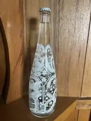 Vintage 2008 Evian Christian Lacroix Collectible Glass Water Bottle Floral Lace