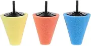 Polishing Pad, ‌3Pcs Drill Polishing Pad 3 Inch Wheel Hub Tool, Reusable Cone Metal Sponge Buffing Kit Car Maintenance ‌