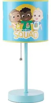 Kids Table Lamp Cocomelon Stick Pull Chain Night Light Kids Toddler Bedroom Blue