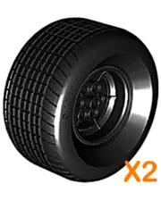 2 Lego EXTRA WIDE Tires + Wheels (technic,tire,tread,car,truck,unimog,batman)
