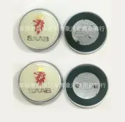 2x Saab Badge 9-3,9-5 Set Boot Back & Bonnet Front Logo Emblem 68mm White