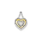 Sterling Silver u0026 14K Heart Slide Pendant