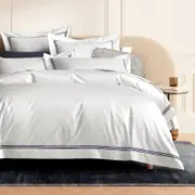 Sheridan 1200TC Palais Quilt Cover in Midnight/Dark Blue Size: Queen Material: Cotton @Sheridan Rewards
